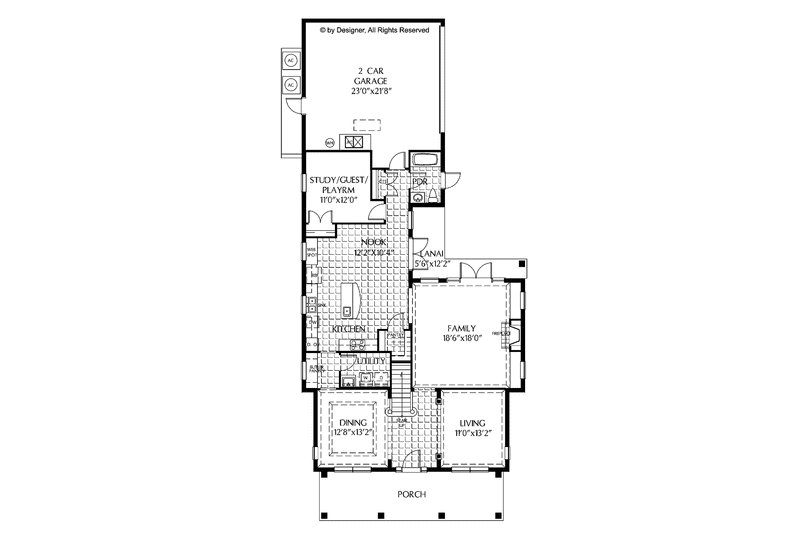 Home Plan - Floor Plan - Main Floor for Country House Plan #999-172 - 3 bed, 3 bath