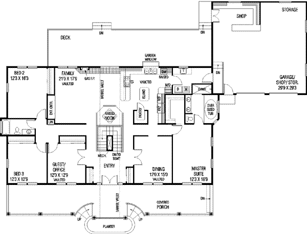 Home Plan - Country Floor Plan - Main Floor Plan #60-295