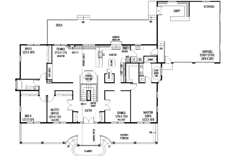 Home Plan - Floor Plan - Main Floor for Country House Plan #60-295 - 4 bed, 2 bath