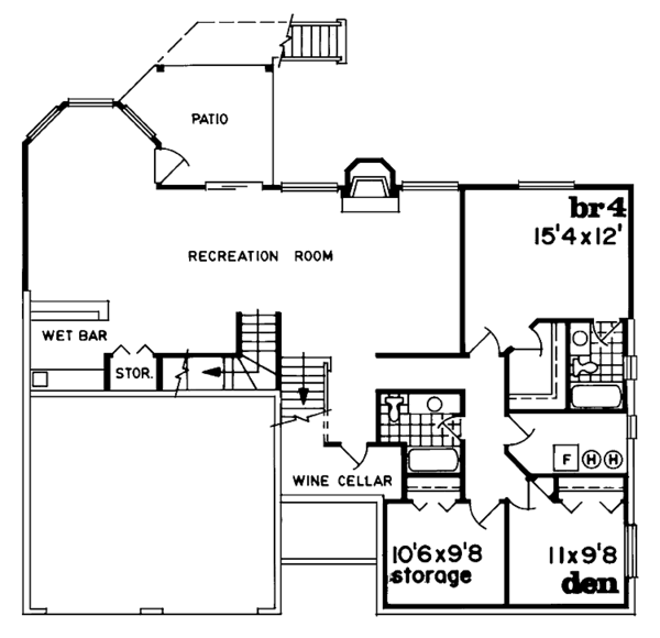 Home Plan - Country Floor Plan - Lower Floor Plan #47-764