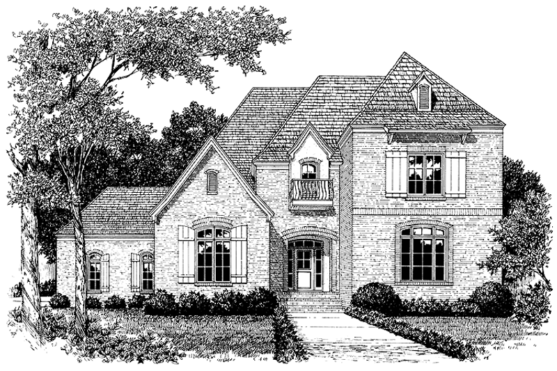 Architectural House Design - Country Exterior - Front Elevation Plan #453-393