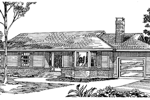 House Design - Exterior - Front Elevation for Ranch House Plan #47-920 - 3 bed, 2 bath