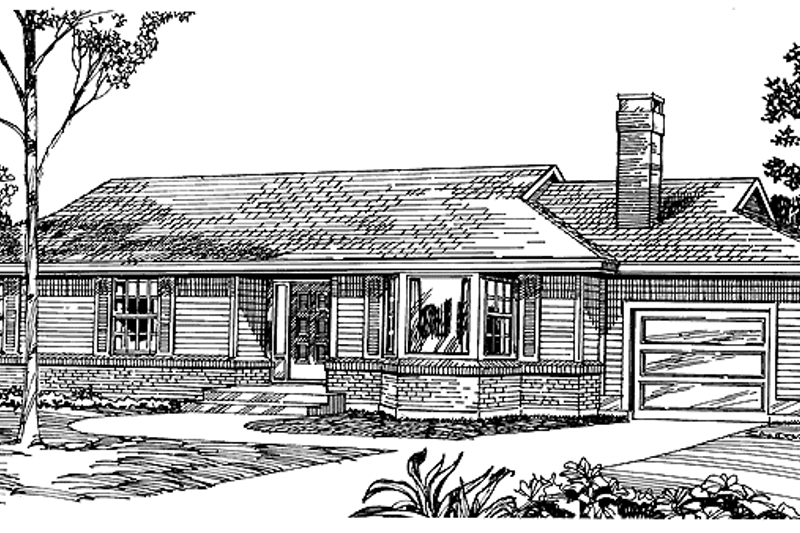 House Blueprint - Ranch Exterior - Front Elevation Plan #47-920