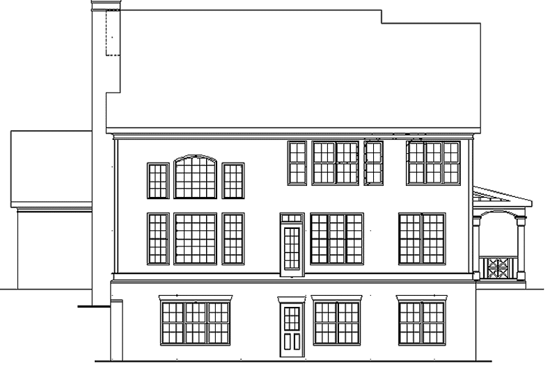 House Blueprint - Exterior - Rear Elevation for Country House Plan #927-916 - 4 bed, 3.5 bath