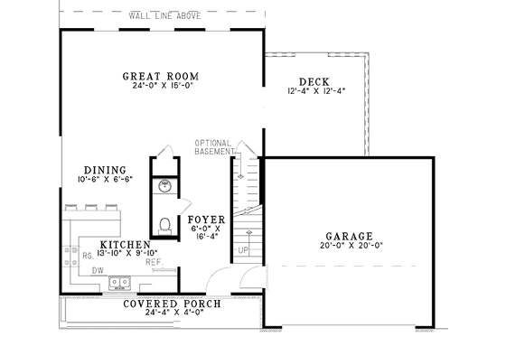 Floor Plan - Main Floor for Country House Plan #17-3013 - 3 bed, 2.5 bath