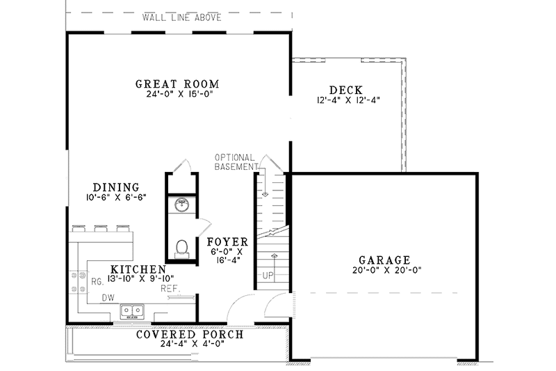 Home Plan - Floor Plan - Main Floor for Country House Plan #17-3013 - 3 bed, 2.5 bath