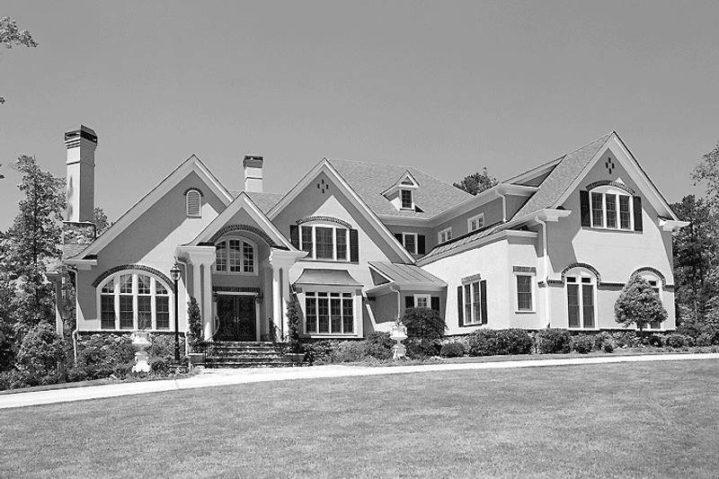 House Blueprint - Exterior - Front Elevation 3 for Traditional House Plan #54-182 - 4 bed, 5 bath