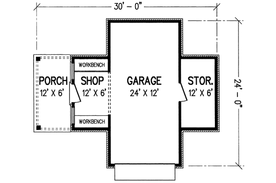 Floor Plan - Main Floor for Craftsman House Plan #45-441, 0 bath