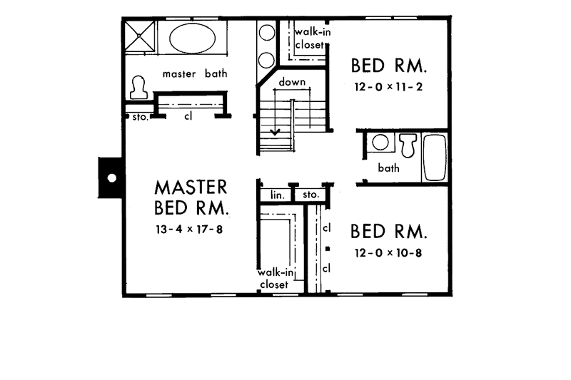Home Plan - Floor Plan - Upper Floor for Classical House Plan #929-162 - 3 bed, 2.5 bath