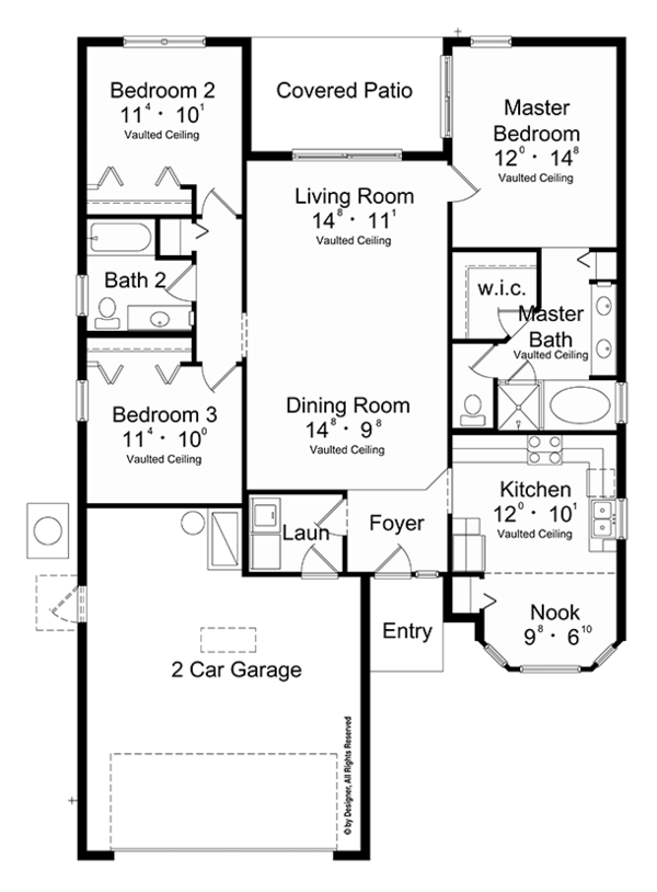 Architectural House Design - Mediterranean Floor Plan - Main Floor Plan #417-837