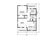 Contemporary Style House Plan - 1 Beds 1 Baths 674 Sq/Ft Plan #1099-15 Floor 