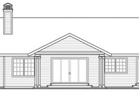Exterior - Rear Elevation for Ranch House Plan #124-818 - 4 bed, 2.5 bath