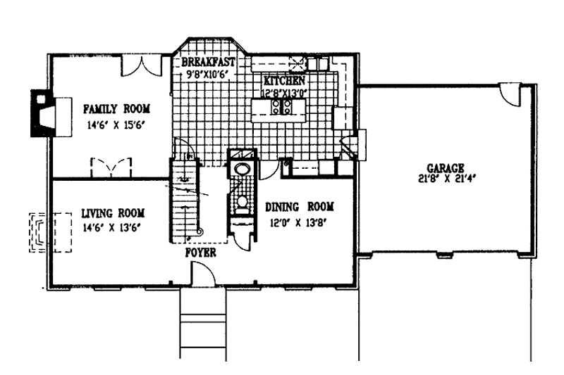Architectural House Design - Floor Plan - Main Floor for Classical House Plan #953-8 - 5 bed, 2.5 bath