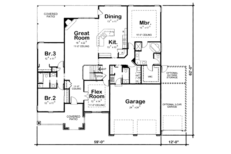 Dream House Plan - Floor Plan - Main Floor for European House Plan #20-2132 - 3 bed, 2.5 bath