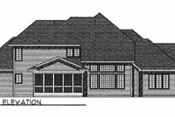Exterior - Rear Elevation for European House Plan #70-436 - 4 bed, 3.5 bath
