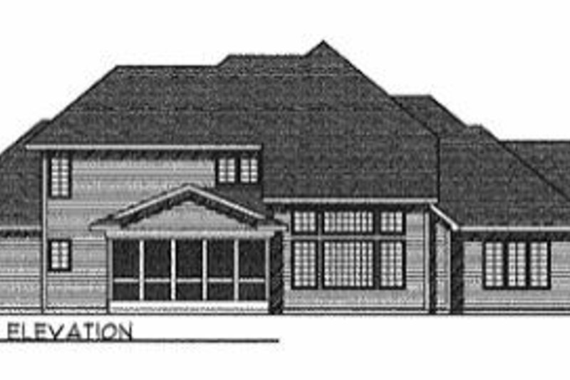 Home Plan - Exterior - Rear Elevation for European House Plan #70-436 - 4 bed, 3.5 bath