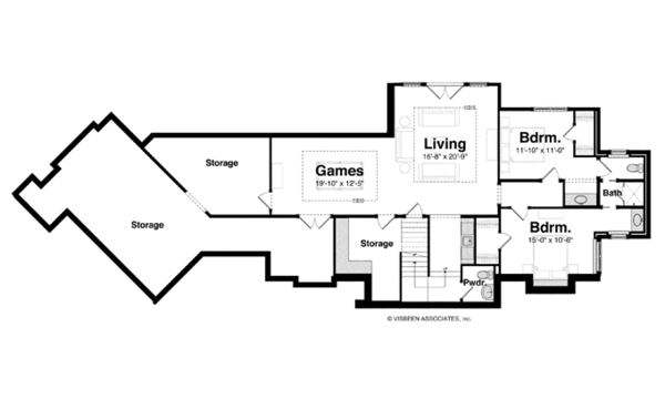 Architectural House Design - Craftsman Floor Plan - Lower Floor Plan #928-253