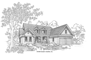 Exterior - Front Elevation 3 for Country House Plan #929-429 - 3 bed, 2 bath