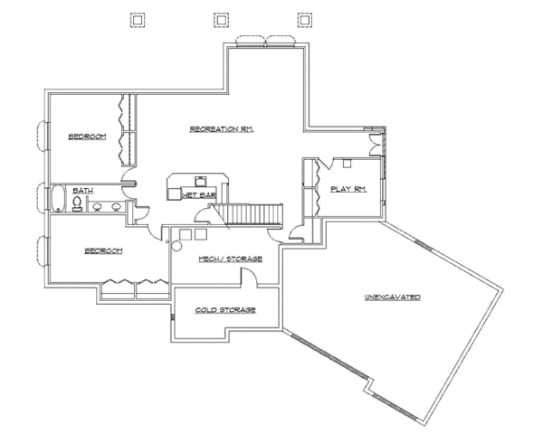 Architectural House Design - European Floor Plan - Lower Floor Plan #945-121