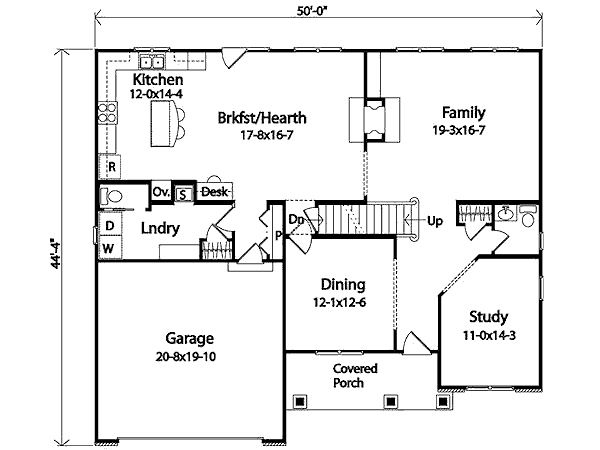 House Plan Design - Traditional Floor Plan - Main Floor Plan #22-543