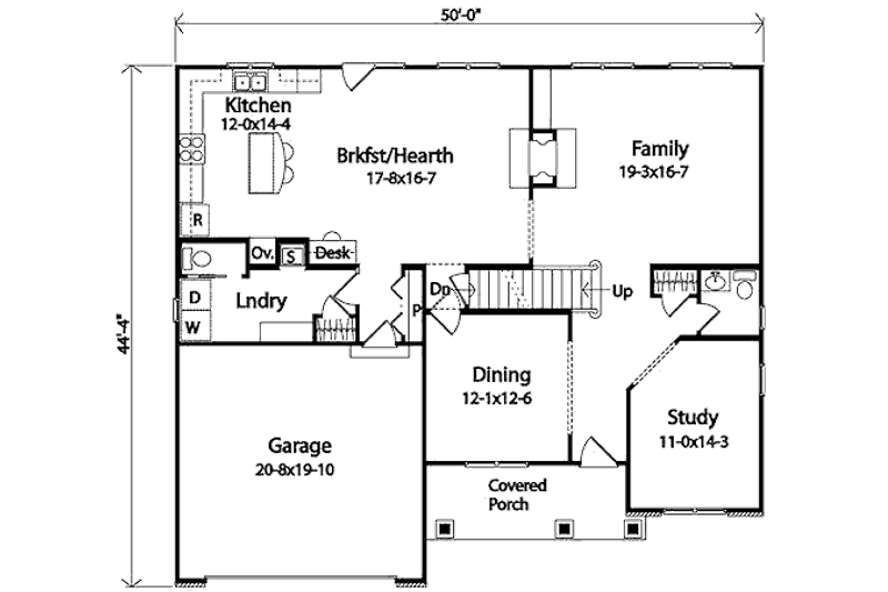 Home Plan - Floor Plan - Main Floor for Traditional House Plan #22-543 - 4 bed, 3.5 bath