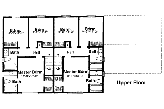 Floor Plan - Upper Floor House Plan #303-128 - 3 bed, 2.5 bath