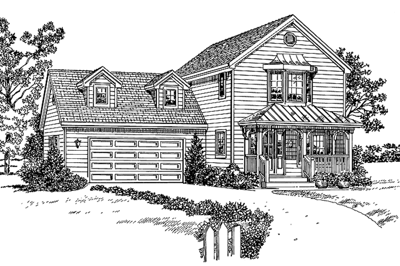 Home Plan - Exterior - Front Elevation for Victorian House Plan #72-1109 - 3 bed, 2.5 bath