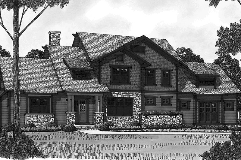 Home Plan - Exterior - Front Elevation 3 for Craftsman House Plan #453-445 - 3 bed, 3.5 bath