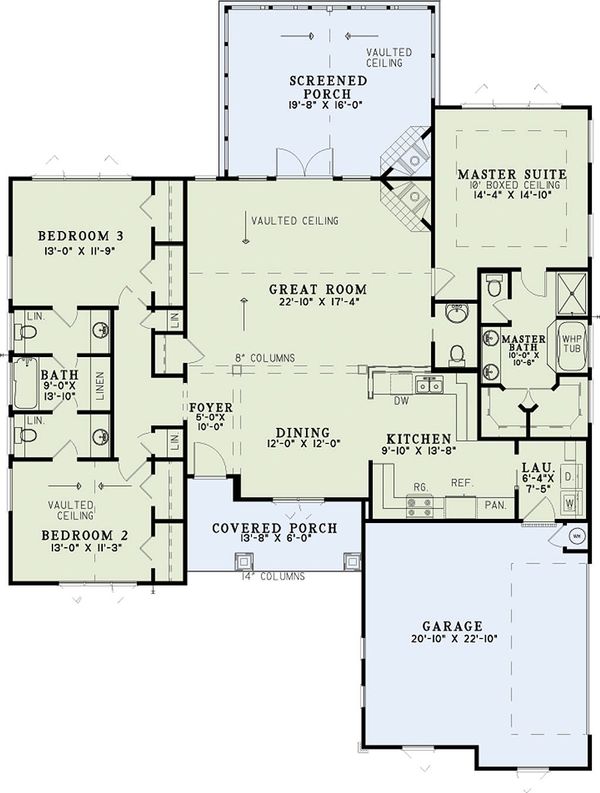 House Plan Design - Craftsman Floor Plan - Main Floor Plan #17-2586