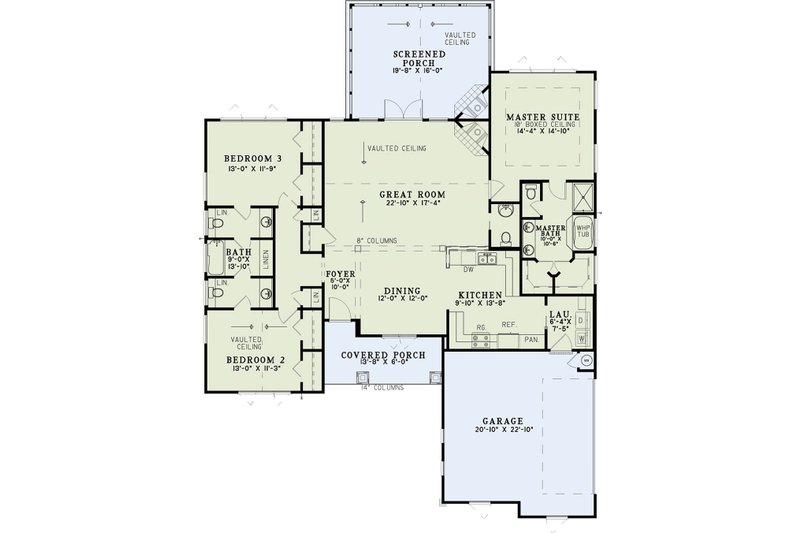 Dream House Plan - Floor Plan - Main Floor for Craftsman House Plan #17-2586 - 3 bed, 2.5 bath