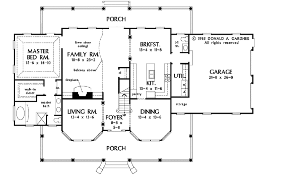 Floor Plan - Main Floor for Country House Plan #929-305 - 4 bed, 2.5 bath