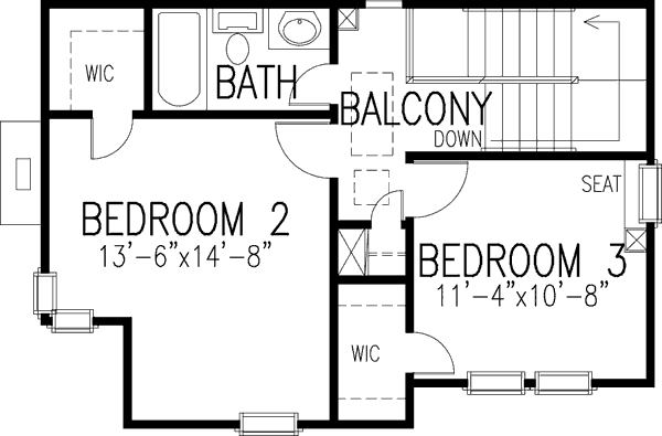Dream House Plan - Traditional Floor Plan - Upper Floor Plan #410-323