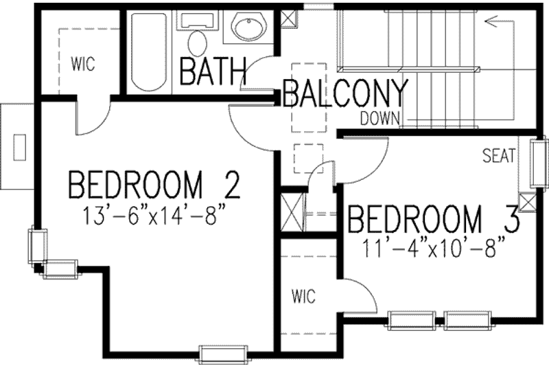 Home Plan - Floor Plan - Upper Floor for Traditional House Plan #410-323 - 3 bed, 2.5 bath