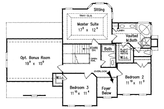 Floor Plan - Upper Floor for European House Plan #927-158 - 3 bed, 2.5 bath