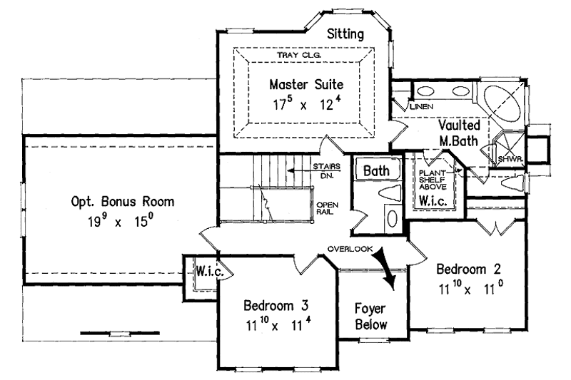 Home Plan - Floor Plan - Upper Floor for European House Plan #927-158 - 3 bed, 2.5 bath