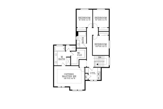 Floor Plan - Upper Floor for Craftsman House Plan #53-742 - 4 bed, 2.5 bath