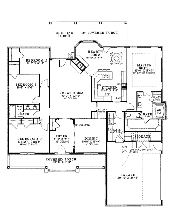 House Design - Country Floor Plan - Main Floor Plan #17-2795