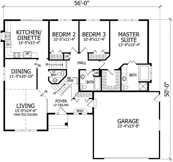 House Design - Country Floor Plan - Main Floor Plan #320-1425
