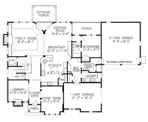 Home Plan - European Floor Plan - Main Floor Plan #54-308