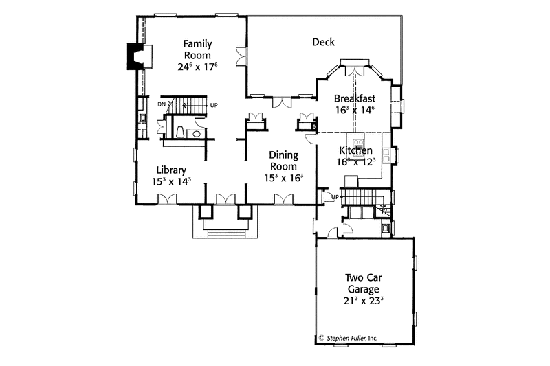 House Design - Floor Plan - Main Floor for European House Plan #429-150 - 4 bed, 4.5 bath