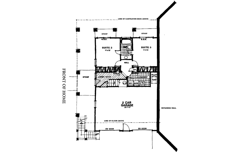 House Design - Floor Plan - Main Floor for Country House Plan #1007-56 - 3 bed, 2 bath