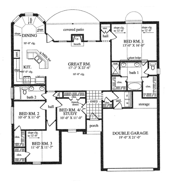 House Plan Design - Country Floor Plan - Main Floor Plan #42-719