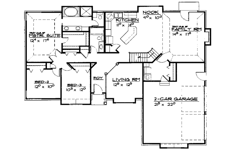 Dream House Plan - Floor Plan - Main Floor for European House Plan #308-287 - 3 bed, 2 bath