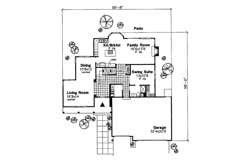 Architectural House Design - Floor Plan - Main Floor for Country House Plan #320-619 - 4 bed, 3.5 bath