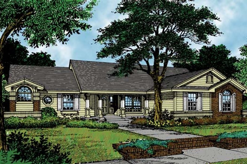 Dream House Plan - Ranch Exterior - Front Elevation Plan #417-691