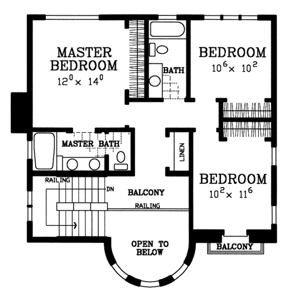 House Plan Design - Mediterranean Floor Plan - Upper Floor Plan #72-1123