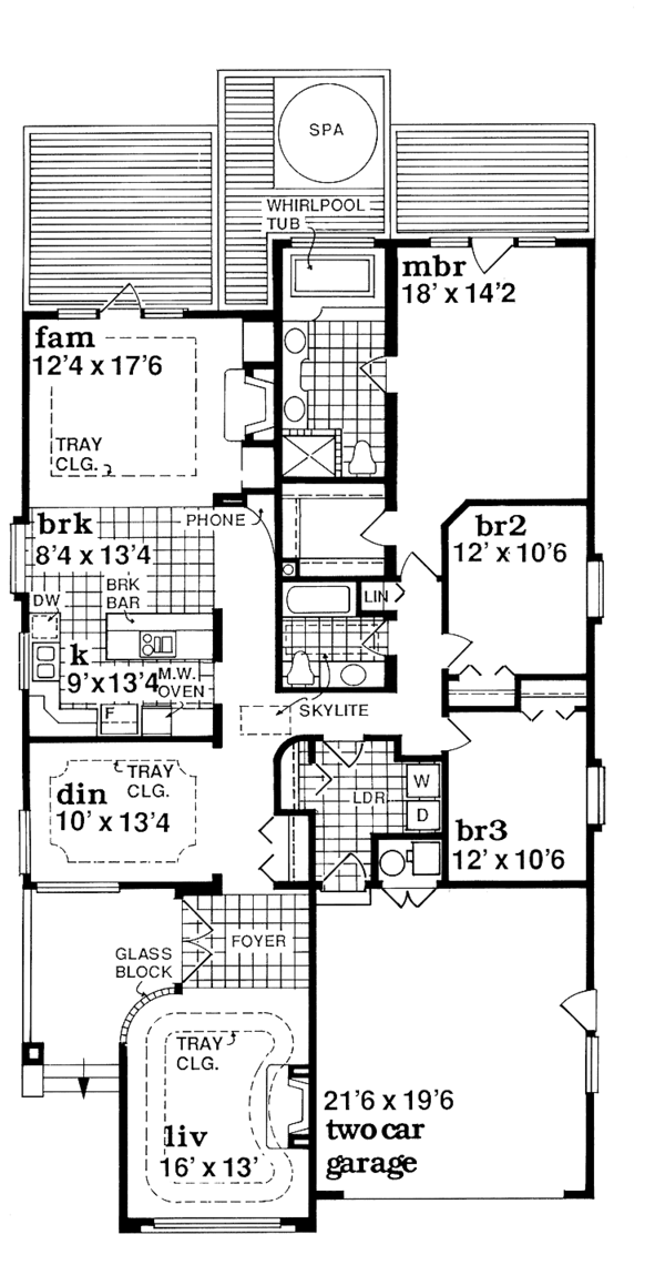 Dream House Plan - Ranch Floor Plan - Main Floor Plan #47-1008