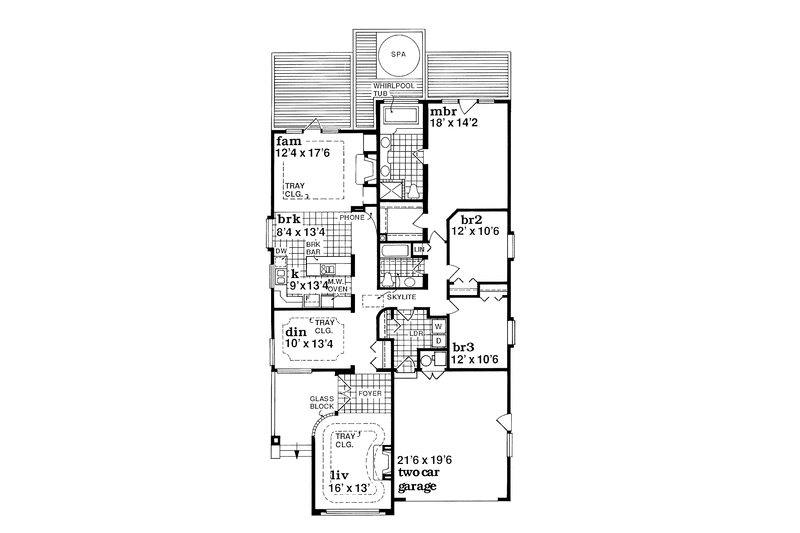 Home Plan - Floor Plan - Main Floor for Ranch House Plan #47-1008 - 3 bed, 2 bath