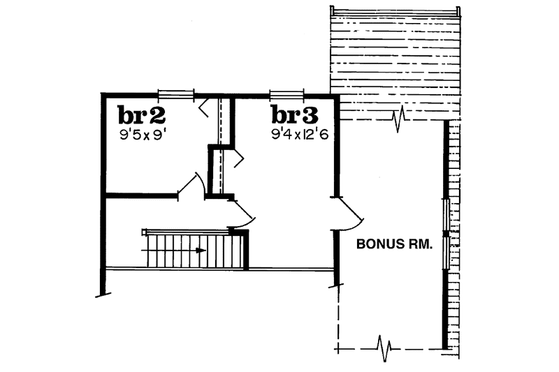 House Design - Floor Plan - Upper Floor for Country House Plan #47-917 - 3 bed, 1 bath