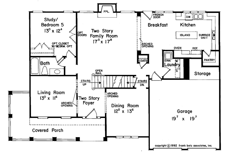 Home Plan - Floor Plan - Main Floor for Country House Plan #927-80 - 5 bed, 4 bath